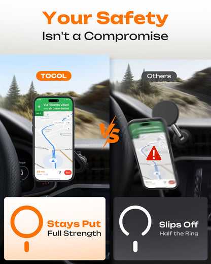 TOCOL for iPhone 17 Pro Max Case, Compatible with Magsafe, Full Camera Protection, Built-in Magnetic Ring, Translucent Matte Phone Case for iPhone 17 Pro Max 6.9 inch (Black)