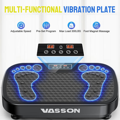 Vasson Vibration Plate Exercise Machine, Power Vibrating Shake Platform for Lymphatic Drainage, Whole Body Vibrate Waver Fitness, Full Body Shaking Board for Home Workouts, Weight Loss, Women-Black
