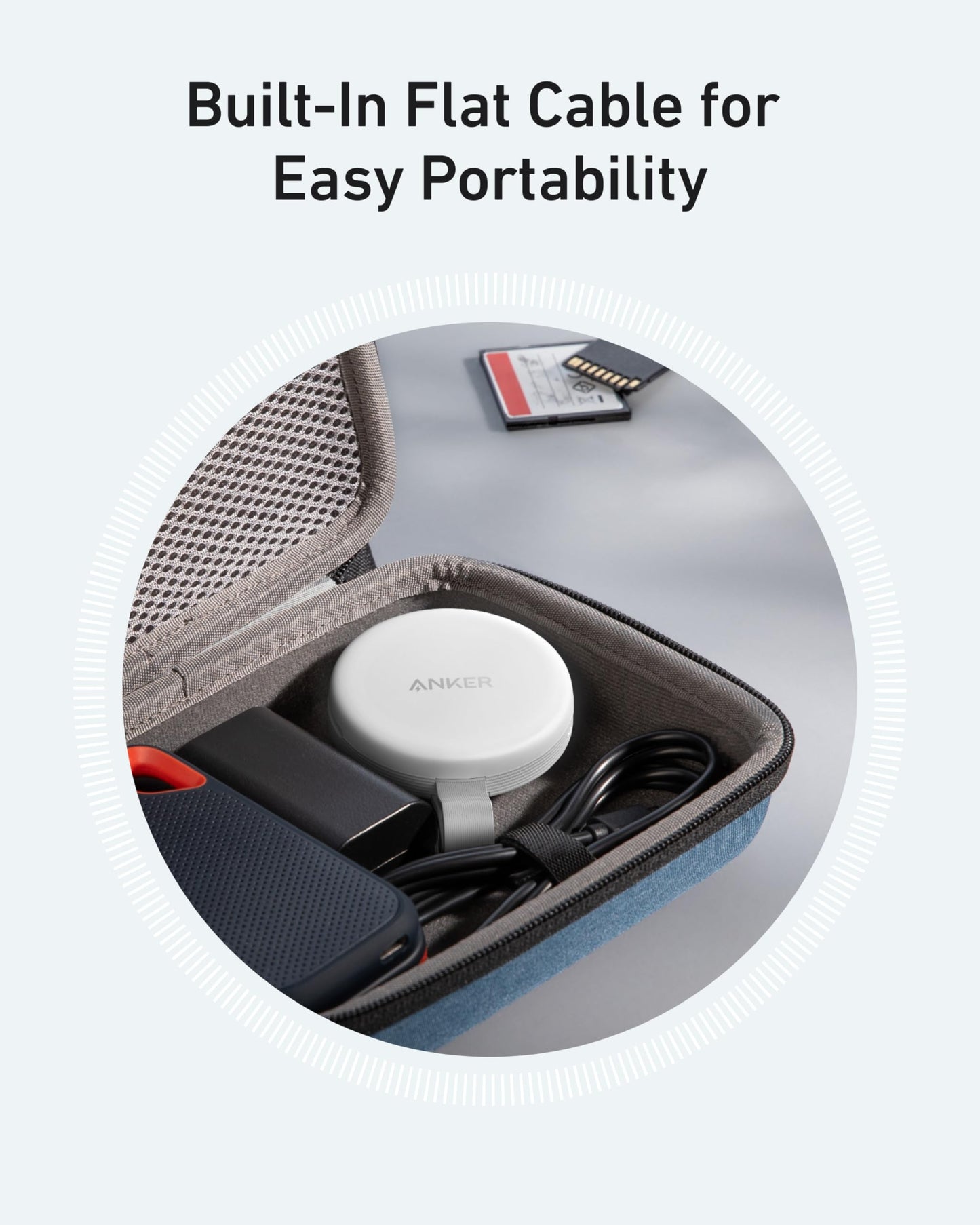 Anker MagGo USB-C Adapter, SD Card Reader for iPhone 16/15 Series, Portable Magnetic Memory Card Reader with Built-in Cable, Slot for SD&TF Card, 312MB/s Max Data Transfer for USB C Devices(White)