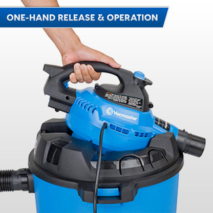 Vacmaster Blue Line 12-Gallon* 5 Peak HP† Wet/Dry Vacuum with Detachable Blower VBV1210