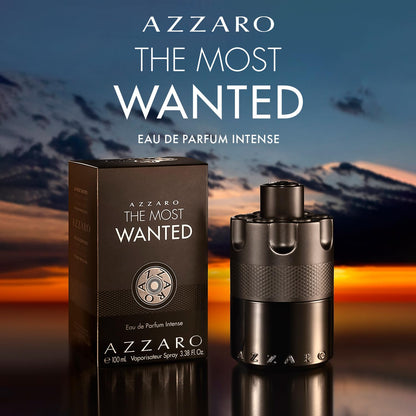 Azzaro The Most Wanted Eau de Parfum Intense - Long Lasting Woody Ambery Spicy Fougère Cologne for Men - With Notes of Bold Woody Accord, Spicy Cardamom, and Addictive Toffee Accord - 3.3 Fl Oz