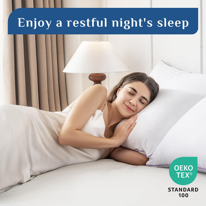 JOLLYVOGUE Pillows King Size Set of 4, Washable Supportive Bed Pillows with Super Soft Down Alternative Fill, Luxury Fluffy Hotel Quality for Side, Back, and Stomach Sleepers