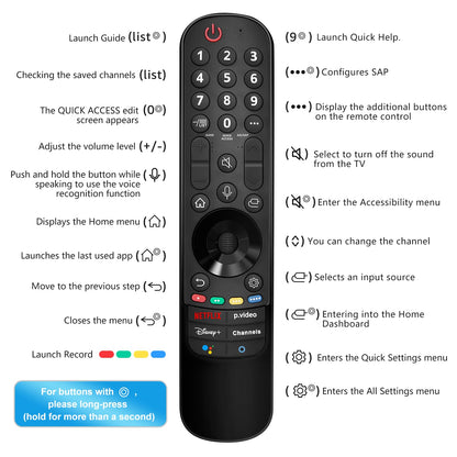 Magic Remote for LG-Smart-TV-Remote-Control-Replacement with Pointer and Voice Function,Compatible with LG 2021/2022/2023/2024 UHD OLED QNED NanoCell 4K 8K Smart TV