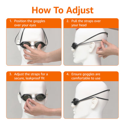 Amazon Basics Unisex Swim Goggles, Adult, Blue