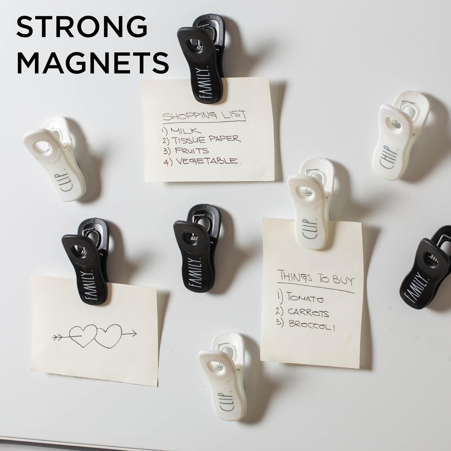 Rae Dunn Bag Clips with Magnet - Chip Clips, Food Storage with Air Tight Seal Grip for Bread, Snack and Food Bags, Pack of 20, Black and White