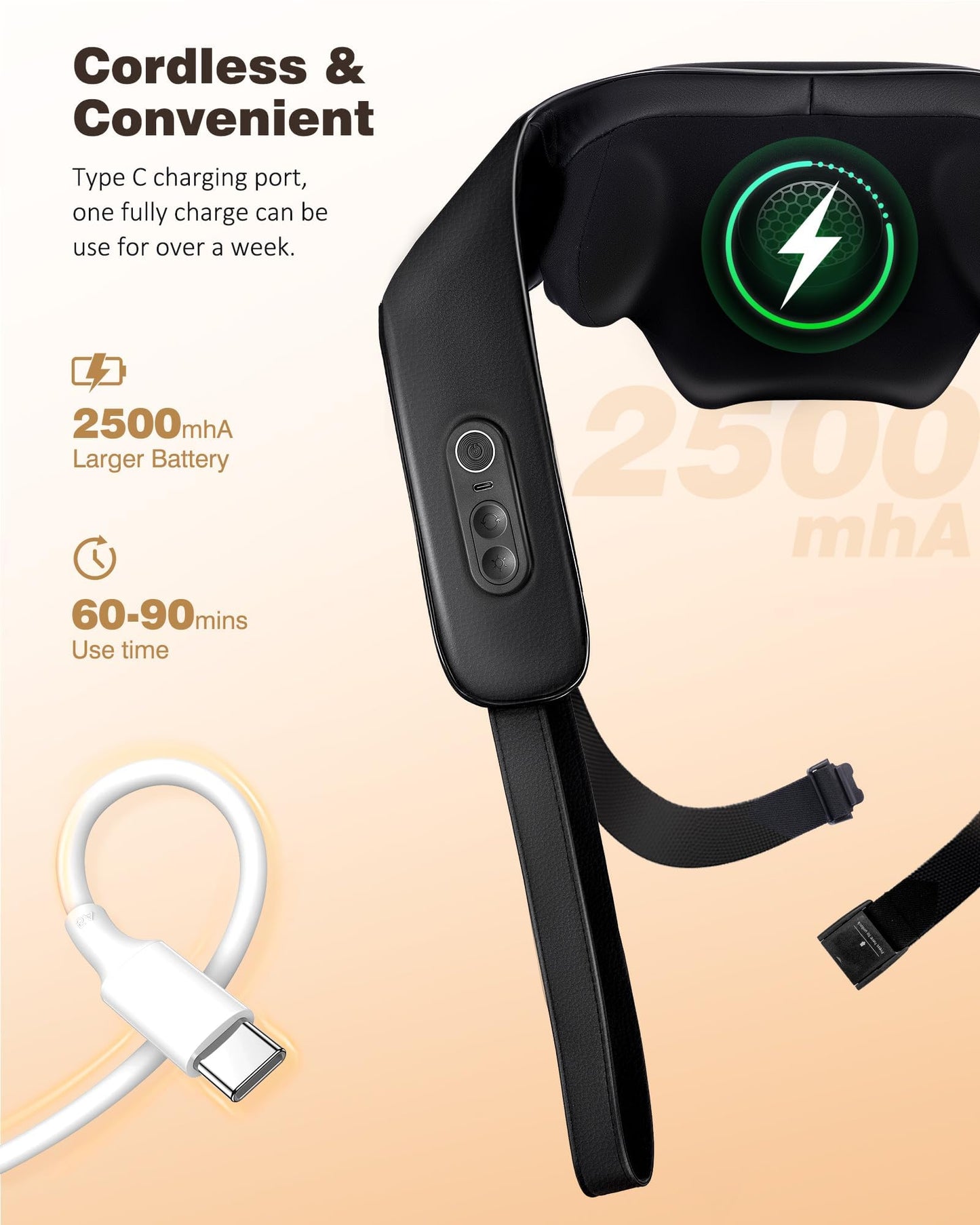 Neck and Shoulder Massager with Heat, Cordless Back and Neck Massager, Upgraded Graphene Heating, 4D Shiatsu Deep Kneading Massage for Shoulder, Back,Leg,Pain Relief, Portable Gifts for Dad Mom Friend