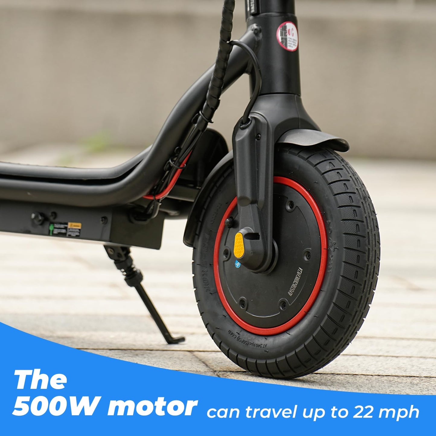 Escoone Electric Scooter for Adults, 500W Powerful Motor, 22 MPH Top Speed & 23 Miles Long Range, 10" Pneumatic Tires, Foldable E Scooter for Commuting with Double Braking System and Cruise Control