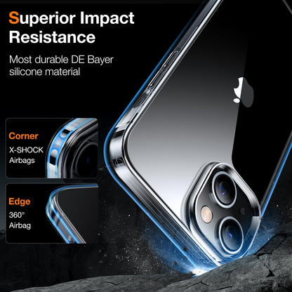 TORRAS Upgraded Diamond Clear Designed for iPhone 14 & iPhone 13 Case [Never Yellowing] [Military Grade Anti-Drop] Hard PC Back Flexible Bumper Shockproof Protective Slim Phone Cover 6.1 inch, Clear