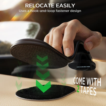 15W Only for iPhone MagSafe Car Mount Charger, 360% Adjustable Aluminum Alloy Arm, Relocatable Car Phone Holder, Magnetic Wireless Fast Charging, Cell Phone Holder for All Car Models, Black