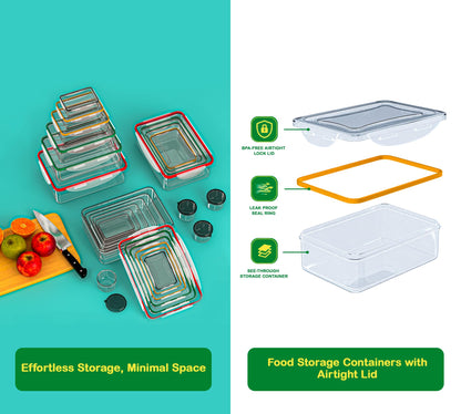70 Pcs Large Food Storage Containers with Lids Airtight-2500ML to Small Box,Total 22812 ML Stackable Kitchen Bowls Set(35 Containers,35 Lids)-BPA Free Leak proof Plastic Boxes-Microwave safe