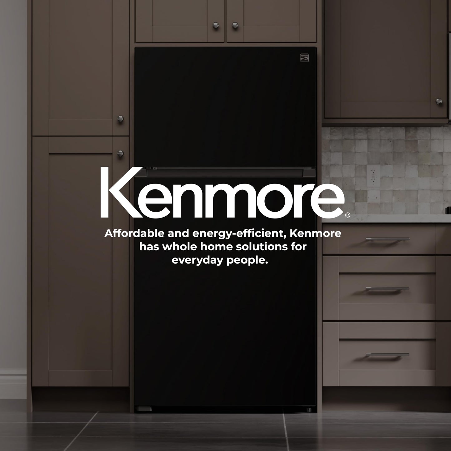 Kenmore 33" Top Mount Refrigerator with Freezer - Adjustable Shelving, Humidity-Controlled Crispers, Optional Ice Maker, LED Lighting, ENERGY STAR Certified, 20.5 cu. ft. Capacity - Black