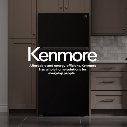 Kenmore 33" Top Mount Refrigerator with Freezer - Adjustable Shelving, Humidity-Controlled Crispers, Optional Ice Maker, LED Lighting, ENERGY STAR Certified, 20.5 cu. ft. Capacity - Black