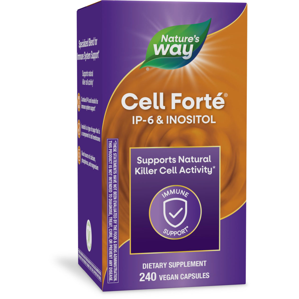 Nature's Way Cell Forté IP-6 & Inositol, Supports Natural Killer Cell Activity*, Immune Support*, with Calcium, Phosphorus & Magnesium, Gluten-Free, Vegan, 240 Capsules (Packaging May Vary)