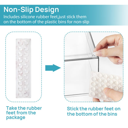 Vtopmart 2 Pack Small Clear Stackable Storage Drawers,Acrylic Bathroom Makeup Organizer,Plastic Storage Bins For Vanity, Undersink, Kitchen Cabinets, Pantry, Home Organization