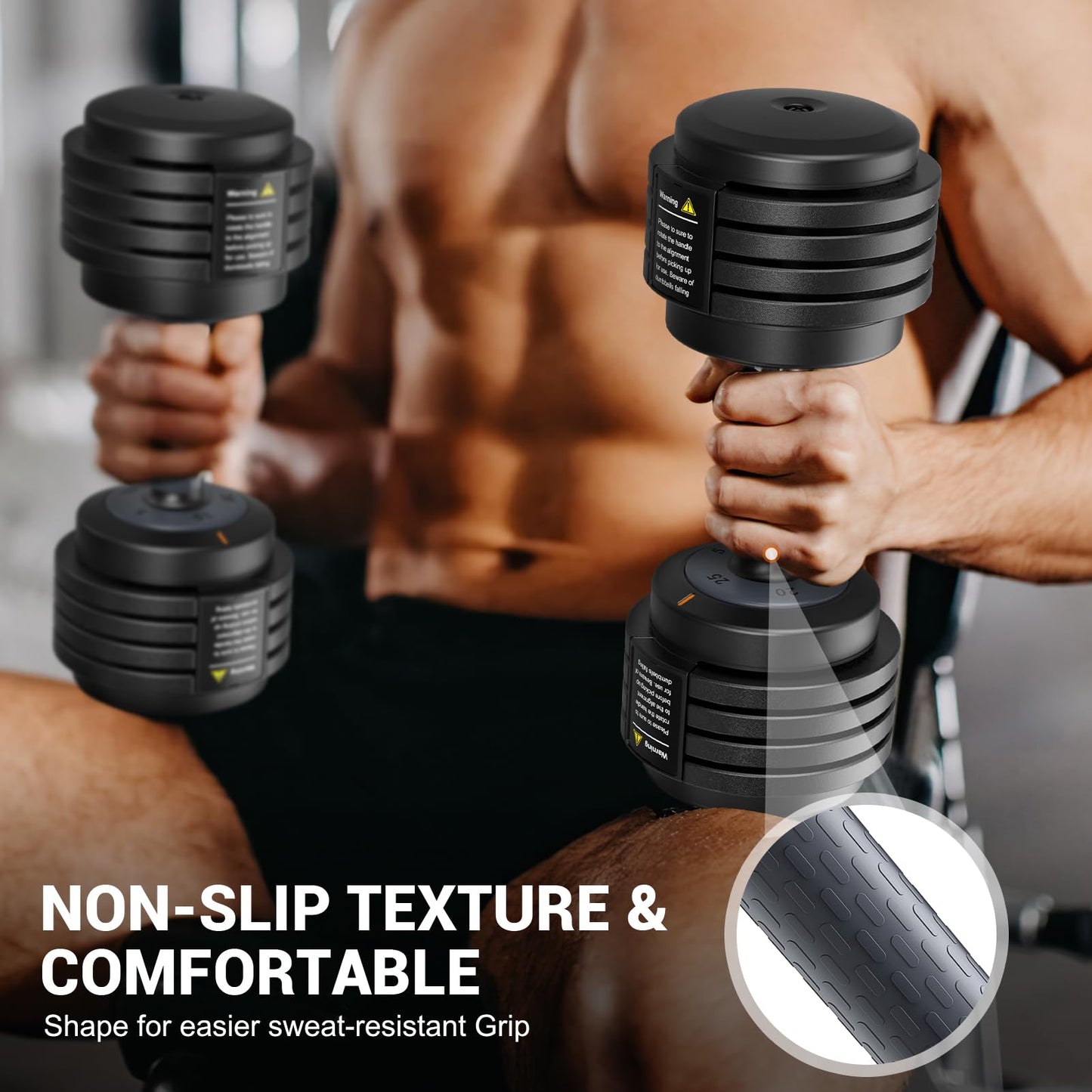 Rendpas Adjustable Dumbbells Set of 2, Select Weight Dumbbell Set, 5 in 1 Free Dumbbell Set with Anti-Slip Texture Handle, Weight Set For Home Gym Suit both Men and Women