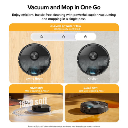roborock Q7 M5+ Robot Vacuum and Mop, Upgraded from Q5 Max+, Up to 7-9 Weeks Self-Empty, 10000Pa Suction, Dual Anti-Tangle System for Pet Hair & Carpet, PreciSense LiDAR Navigation, App Control, Black