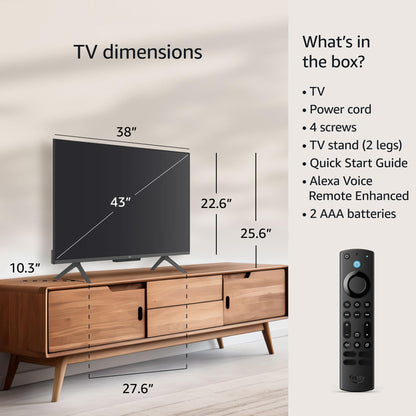 Amazon Fire TV 43" Omni QLED Series 4K UHD smart TV, Dolby Vision IQ, Fire TV Ambient Experience, hands-free with Alexa