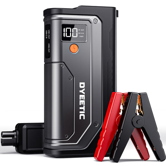 Dyeetic 6000A Jump Starter, 12V Portable Car Jump Starter Battery Pack (All Gas and 10.0L Diesel Engines), 26800mAh Lithium Jump Box with Booster, LED Light, Jumper Cable
