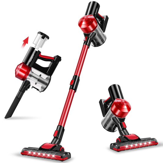 iwoly Cordless Vacuum Cleaner Rechargeable with 2200mAh Detachable Battery, 18000Pa Cyclone Vacuum with HEPA Filter, Lightweight Portable Handheld Stick Vacuum for Hard Floor Car Cleaning