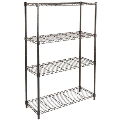 Amazon Basics 4-Shelf Adjustable, Heavy Duty Wide Storage Shelving Unit (350 lbs loading capacity per shelf), Steel Organizer Wire Rack, 36" L x 14" W x 54" H, Black