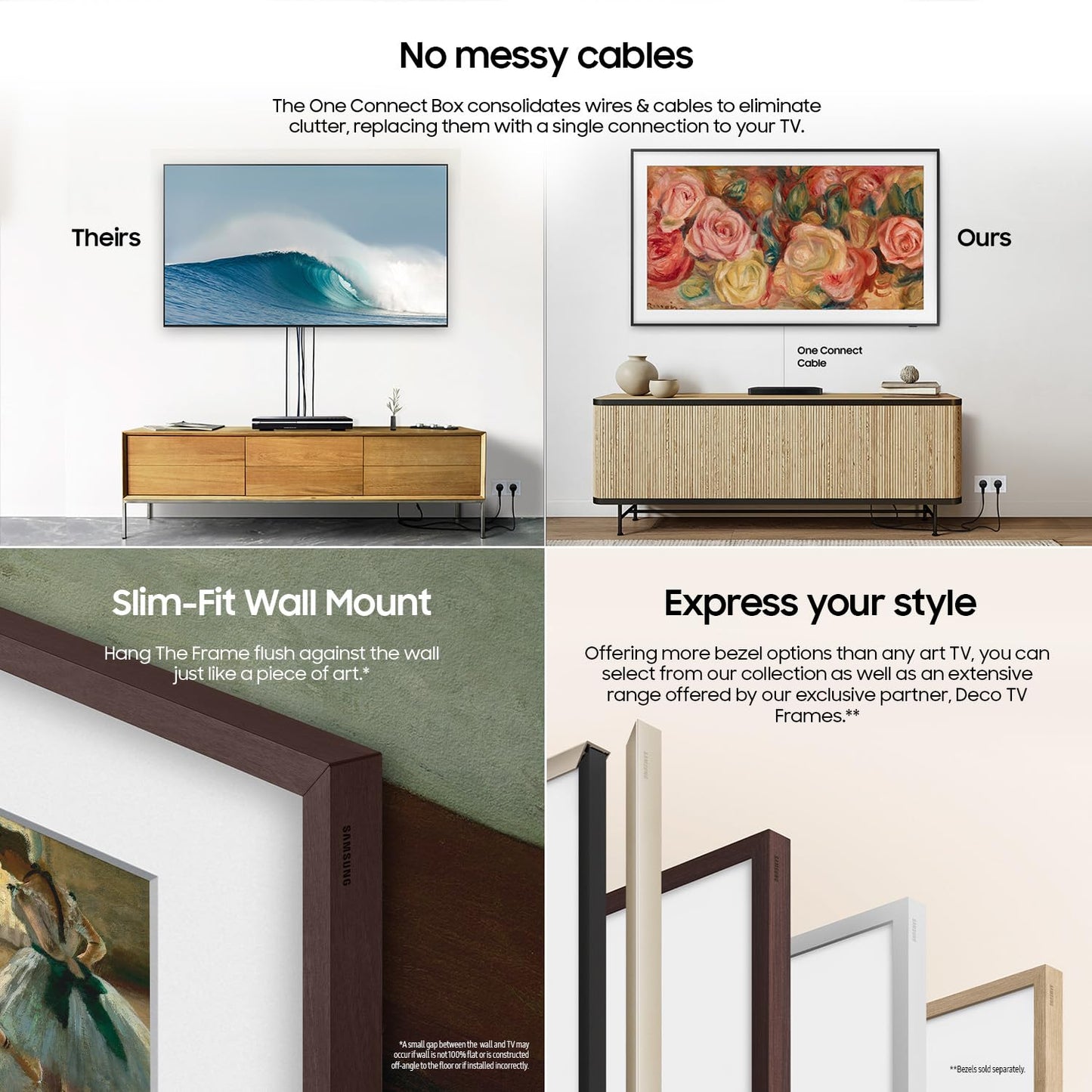 SAMSUNG 55-Inch Class QLED 4K LS03D The Frame Series Quantum HDR Smart TV w/Dolby Atmos, Art Mode, Anti-Reflection, Customizable Frame, Slim Fit Wall Mount with Alexa Built-in (QN55LS03D, 2024 Model)