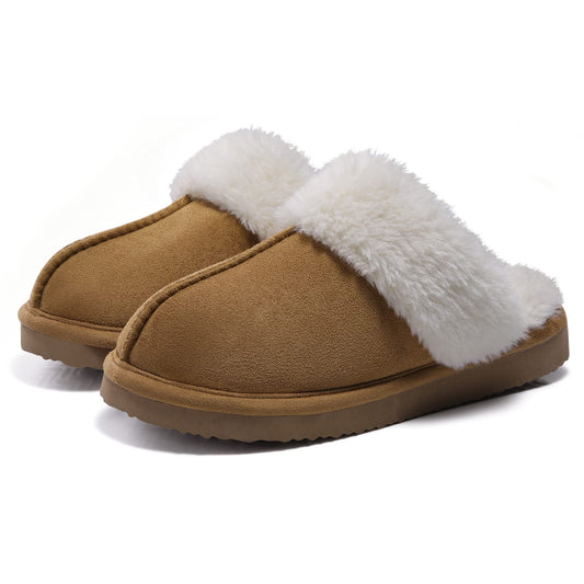 Litfun Women's Fuzzy Memory Foam Slippers Fluffy Winter House Shoes Indoor and Outdoor, Chestnut 7-7.5