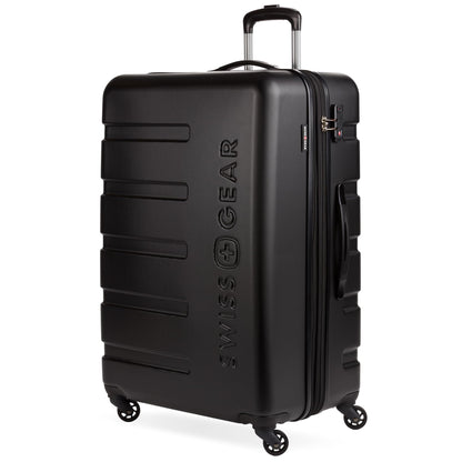 SwissGear 7366 Hardside Expandable Luggage with Spinner Wheels, Black, Checked-Large 27-Inch