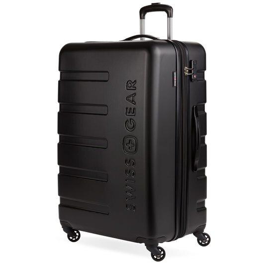 SwissGear 7366 Hardside Expandable Luggage with Spinner Wheels, Black, Checked-Large 27-Inch