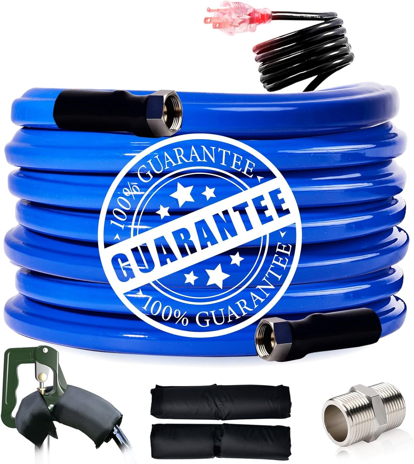 REHOSEUP 30FT,15FT, Heated Water Hose for RV,-45 ℉ Antifreeze Heated Drinking Garden Water Hose，Electrically Heated Garden Hoses, Rv Accessories，Rv，Rv Water Hose,Auto Accessory （30FT）