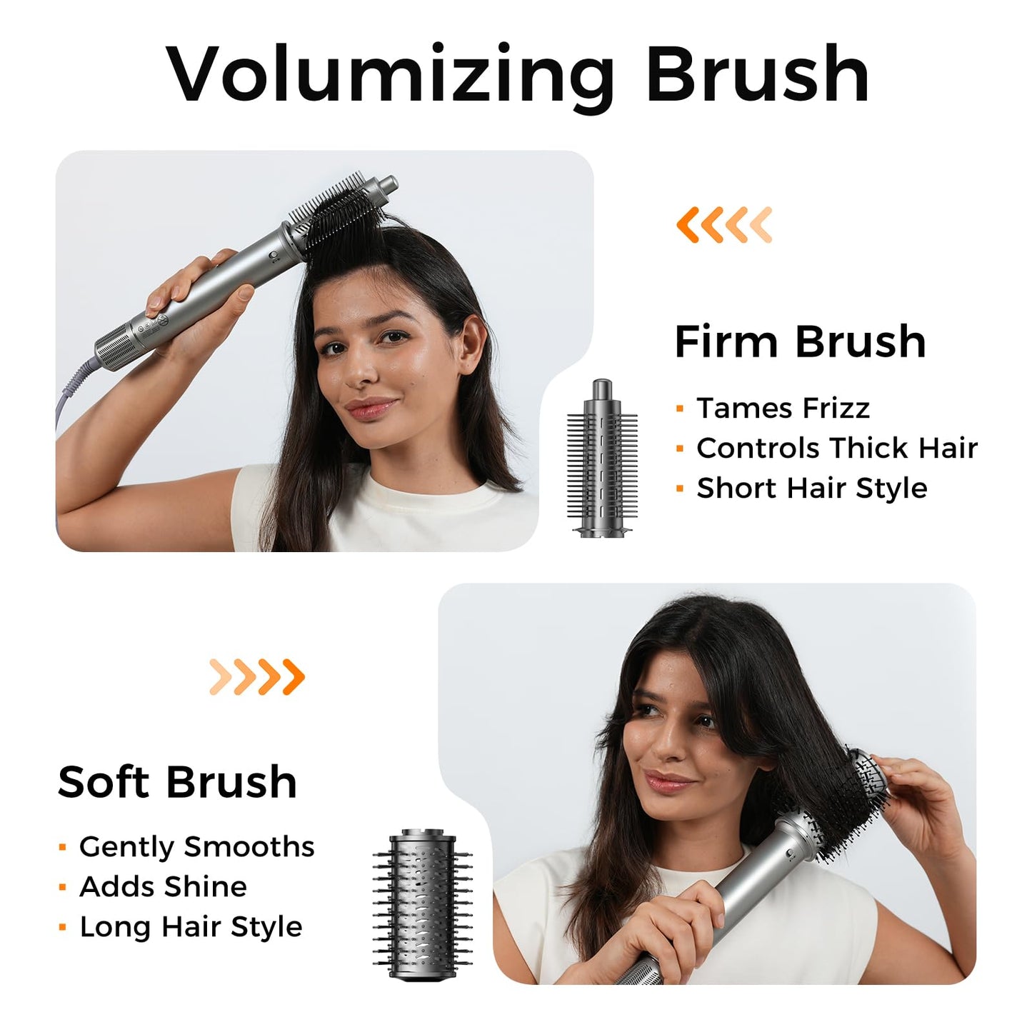All-in-One Air Styler - Auto Curl, Straighten, Volumize, Dry - 160000 RPM High-Speed for Faster Styling - Reduces Heat Damage & Frizz Hair Styling Irons - Ionic Blow Dryer Brush for All Types (Nickel)