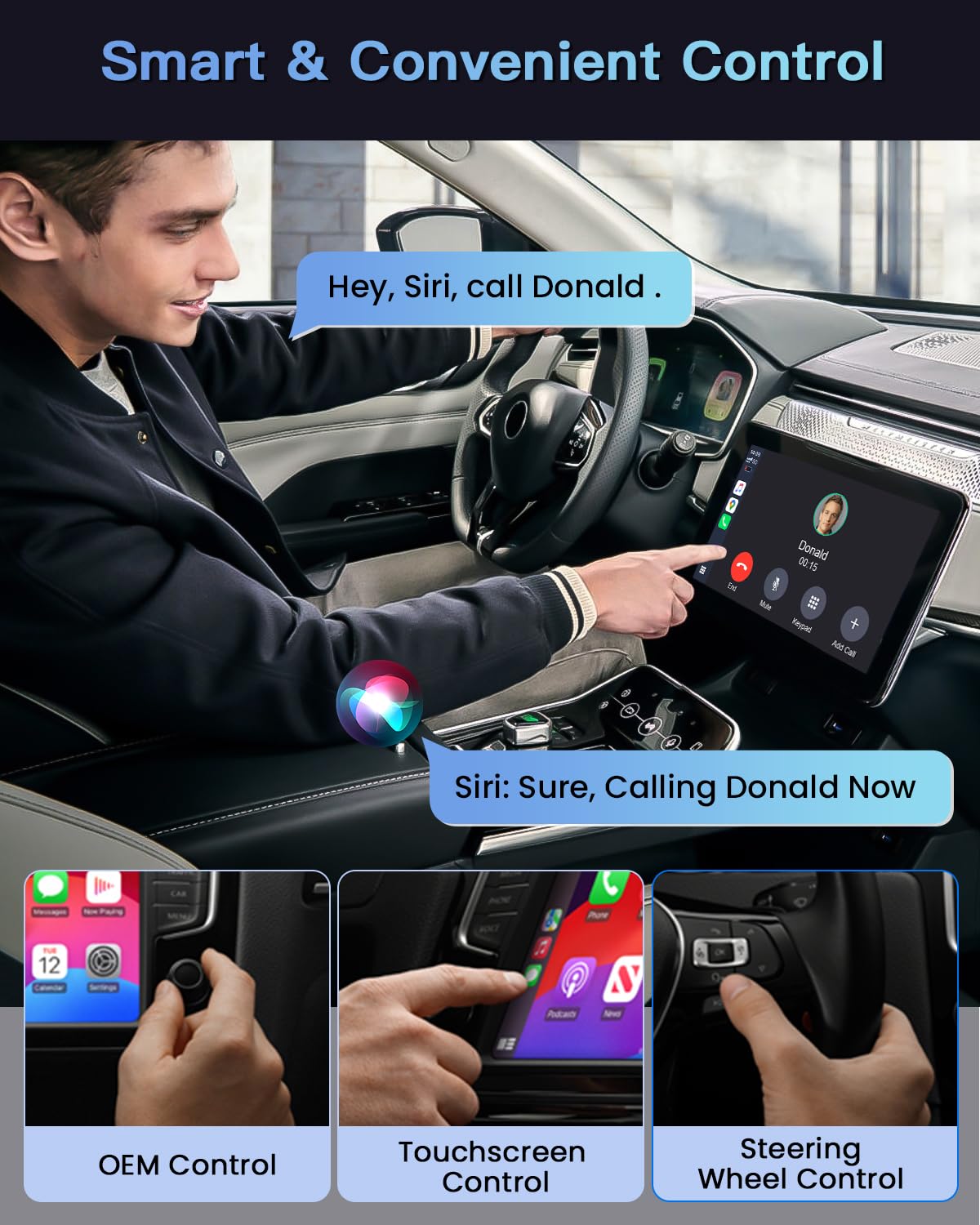 Fahren 2025 Upgraded Wireless CarPlay Adapter for iPhone, Fastest & Stablest 5G WiFi & 5.4 Bluetooth Apple CarPlay Dongle with RGB Light, Compatible with iPhone 8+ & Android Phones, Cars from 2017