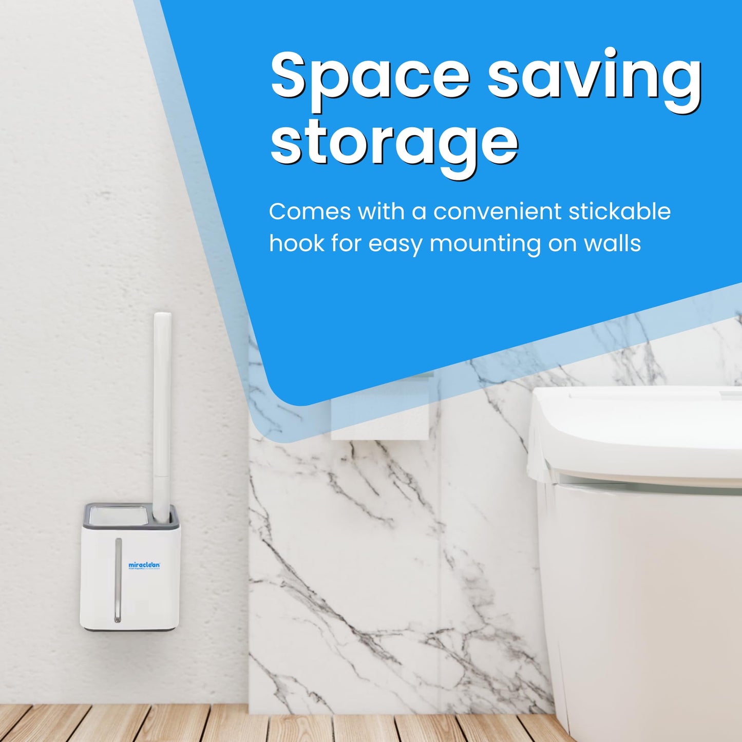 WizardFlush Toilet Brush - Disposable Toilet Bowl-Cleaner for Bathroom - Scrub Brush for Toilet - Space Saving for Storage - Deep Cleaning Wand - Easy to Assemble