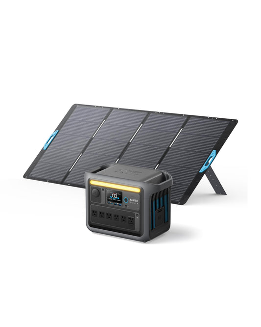 Anker SOLIX C1000 Portable Power Station with 400W Solar Panel, 1800W Solar Generator, 1056wh LFP (LiFePO4) Battery, 6 AC Outlets, Up to 2400W for Home, Power Outages, and Outdoor Camping