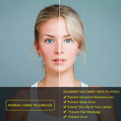 Silk Pillow Cases 2 Pack, Mulberry Silk Pillowcases Standard Set of 2, Health, Smooth, Anti Acne, Beauty Sleep, Both Sides Natural Silk Satin Pillow Cases for Women 2 Pack with Zipper for Gift,White