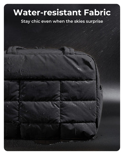 BAGSMART Small Gym Bag for Women, 23L Carry on Travel Duffle, Water-resistant Dance Bag with Shoe Compartment, Black