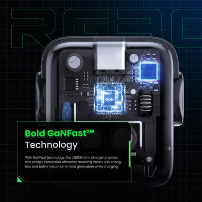 UGREEN Uno 30W USB C Charger Block, Compact Robot GaN Fast Charger for iPhone 17, Gifts for Women Men, Compatible with iPhone 17/16/15, Galaxy S25/S24/S23, Pixel 10/9/8, iPad, Black