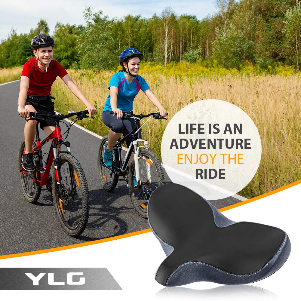 YLG Oversized Comfort Bike Seat - Memory Foam Replacement Saddle, Waterproof Universal Fit for Women and Men