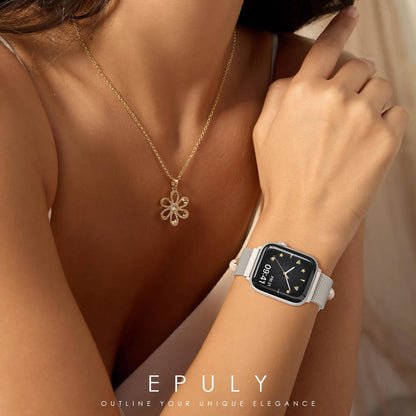 Original Milanese Loop Band Compatible with Apple Watch 38mm 40mm 41mm 42mm 44mm 45mm 46mm 49mm - Women & Men Magnetic Closure Adjustable Metal Strap for iWatch Series 10 9 8 7 6 5 4 3 2 1,Ultra,SE