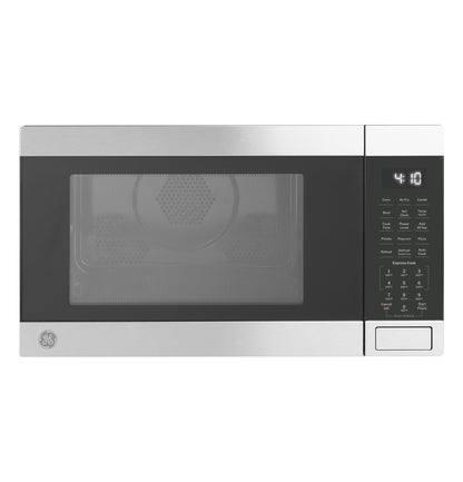 GE GCST10A1WSS 1.0 Cu Ft Convection Microwave Oven, 1050W Countertop Air Fry Microwave with Broil & Crisper Pan, Compact Stainless Steel Design