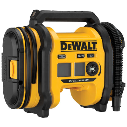 DEWALT Tire Inflator Portable Air Compressor 20V MAX, Car Air Pump with Automatic Shut Off, LED Light, Tool Only (DCC020IB)
