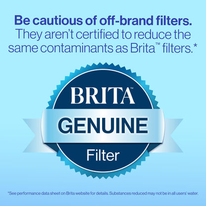 Brita Plus Water Filter, BPA-Free, High-Density Replacement Filter for Pitchers and Dispensers, Reduces 2x Contaminants*, Lasts Two Months or 40 Gallons, Includes 4 Filters