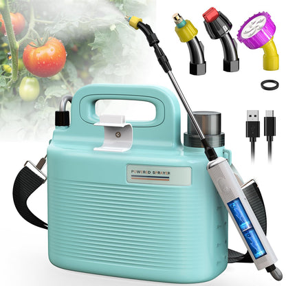 Sprayers in Lawn and Garden - 1.8 Gallon Battery Powered Sprayer with Pump, Telescopic Wand,Water Hose Nozzle - Portable Yard Sprayer for Weed Control, Fertilizing, Watering