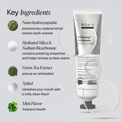 Boka Fluoride Free Toothpaste, Nano Hydroxyapatite Toothpaste, Appropriate for Sensitive Teeth, for Adult, Kids Oral Care - Whitening* Refresh Mint, 4 Fl Oz 1Pk US Manufactured