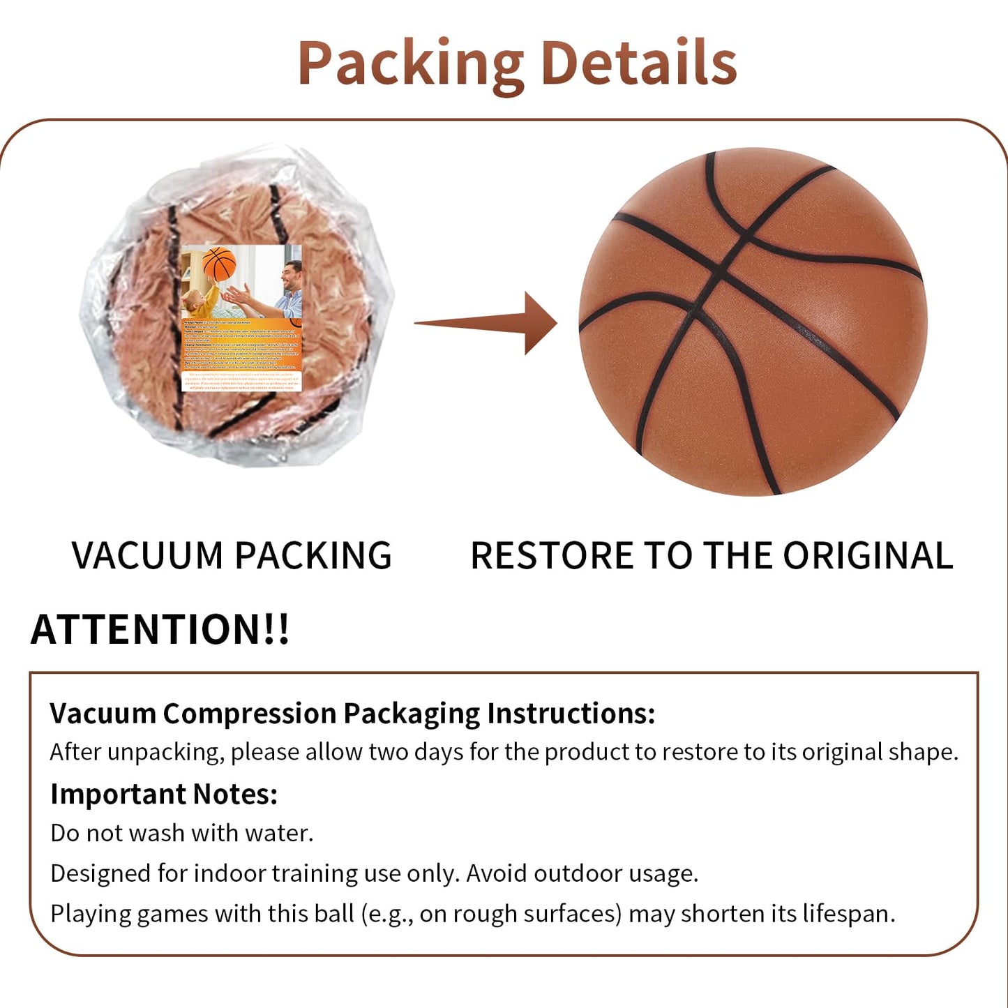 Silent Basketball, 2026 New Silent Basketball, Silent Basketballs Dribbling Indoor, No Noise Basketballs for Various Indoor Activities (Coffee/NO.7)