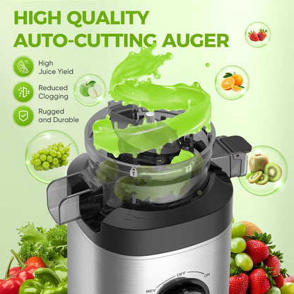 Cold Press Juicer Machines, Juicer Machines for Whole Fruits and Vegetables, Masticating Juicers, High Juice Yield, BPA Free