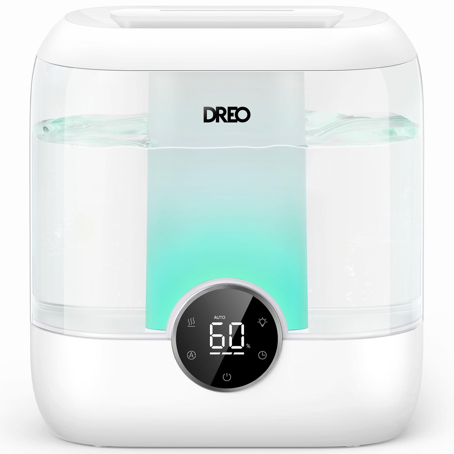 DREO 6L Top Fill Humidifiers for Bedroom, 60H Runtime 28 dB Quiet Supersized Cool Mist Air Humidifiers for Large Room, Baby Nursery, Plant, Indoor, Night Light, Easy to Clean, Precise Humidity Control
