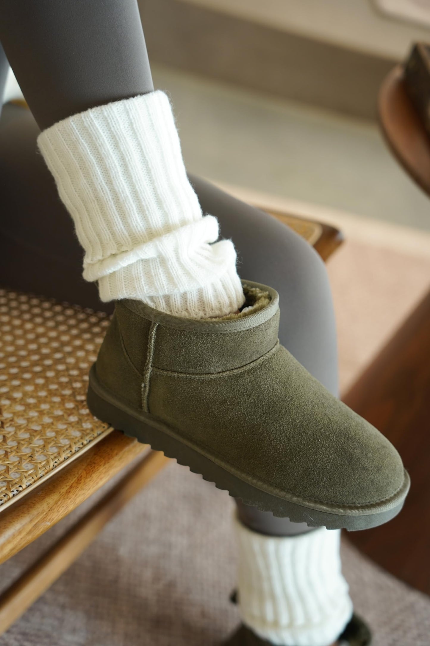 Project Cloud 100% Genuine Leather Ankle Boots for Women - Water Resistant with Memory Foam Insole Winter Boots for Women - Trending Shoes & Comfortable Women's Ankle Boots (Hippy, Olive, 7)