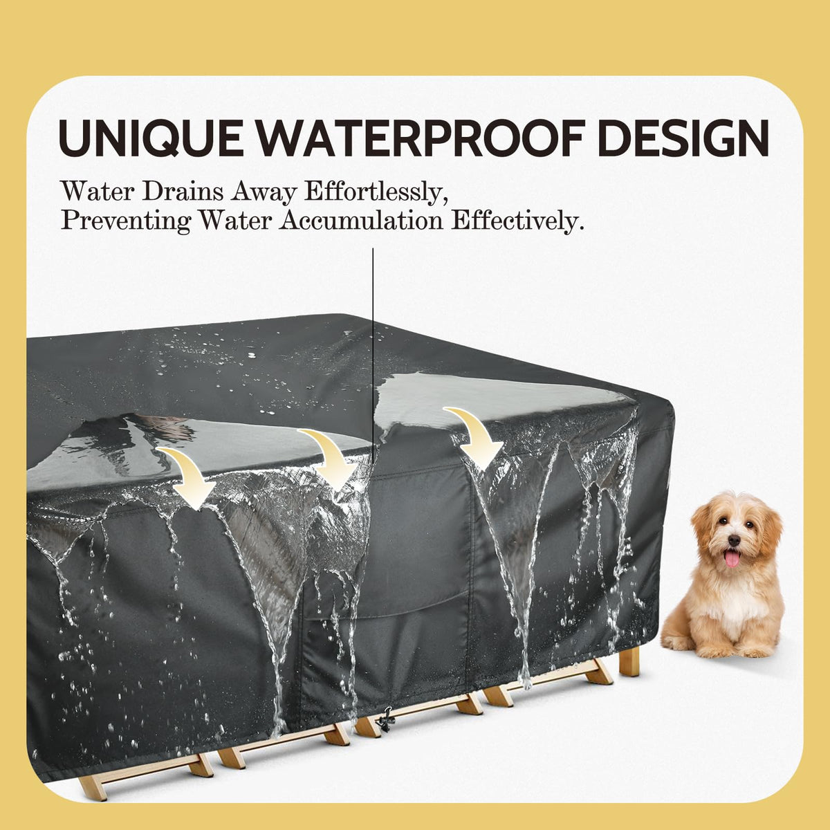 COSFLY Waterproof Patio Furniture Covers for Table and Chair Set, Rectangular Outdoor Sectional Sofa Covers Large - Fits up to 126L x 63W x 28H inches(Black)