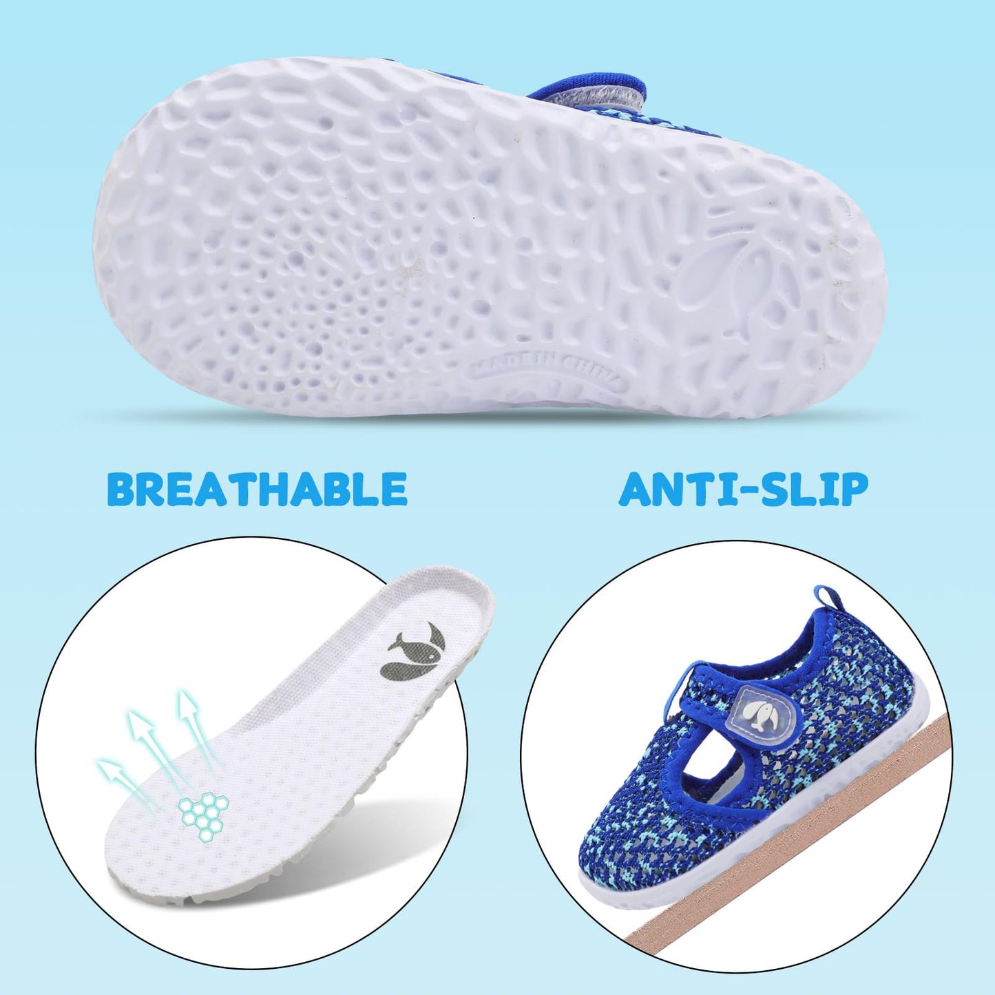 FEETCITY Baby Boys Girls Swim Water Shoes Barefoot Aqua Socks Non-Slip for Beach Pool Toddler Kids Lightweight