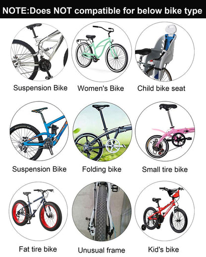 DIRZA Rear Bike Rack Bicycle Cargo Rack Quick Release Adjustable Alloy Bicycle Carrier 115 lbs Capacity Easy to Install Black